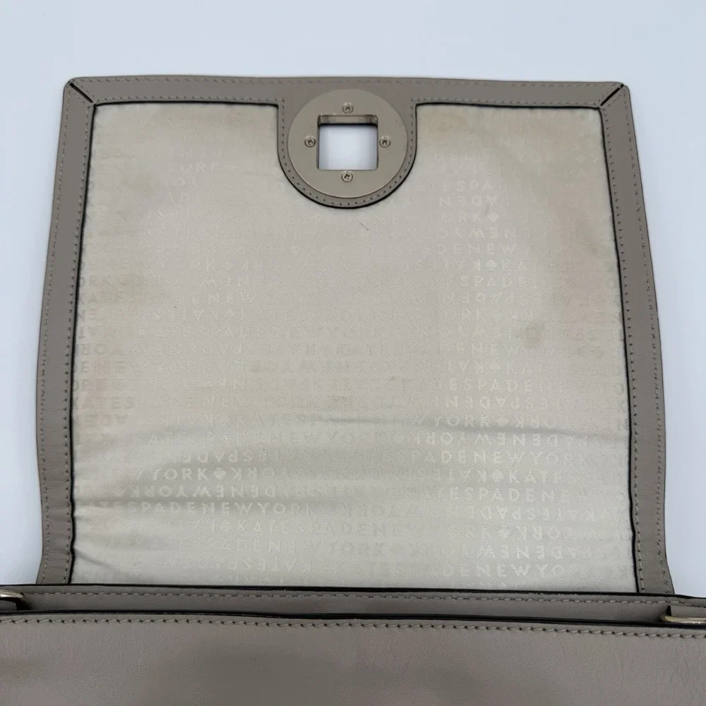 Kate Spade Vintage Leather Laurel Magnolia Satchel/Crossbody‎ - Taupe Beige Flaw
